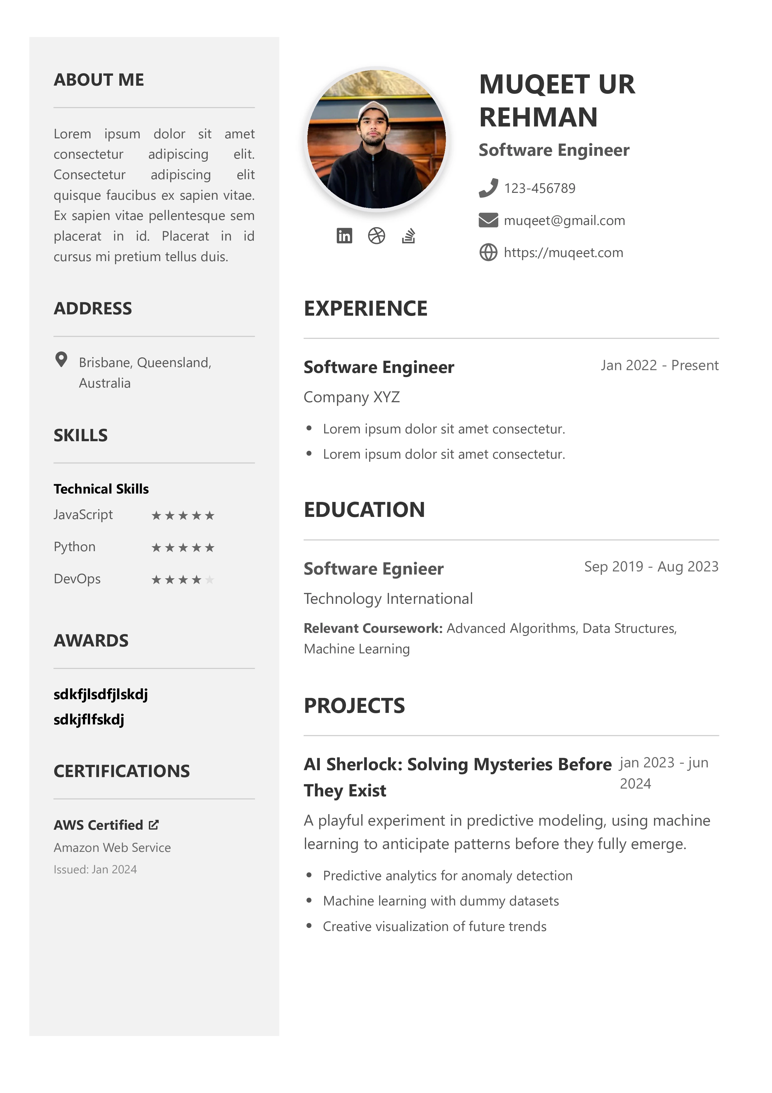 Two Column Blue Template