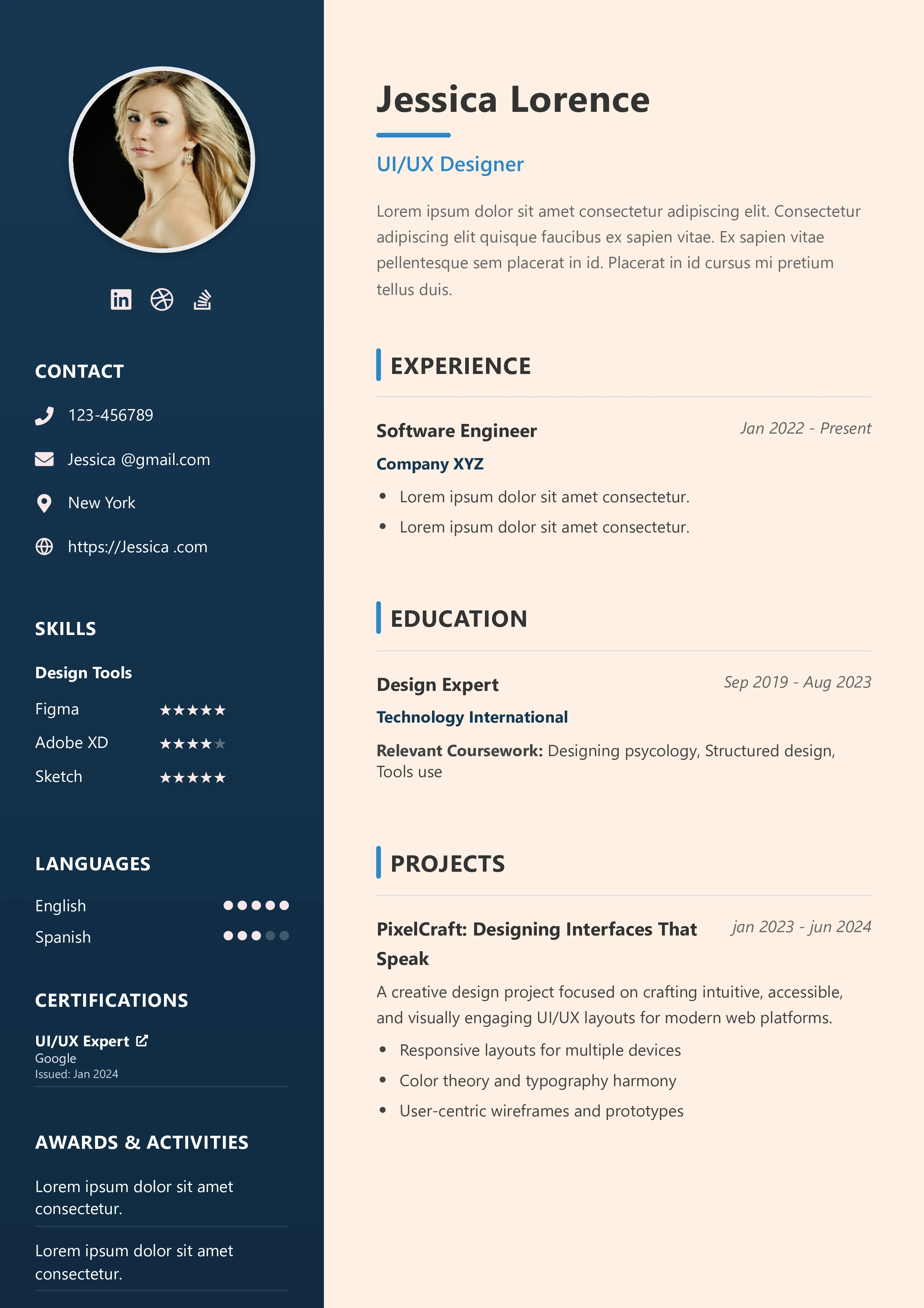 Two Column Modern V2 Template